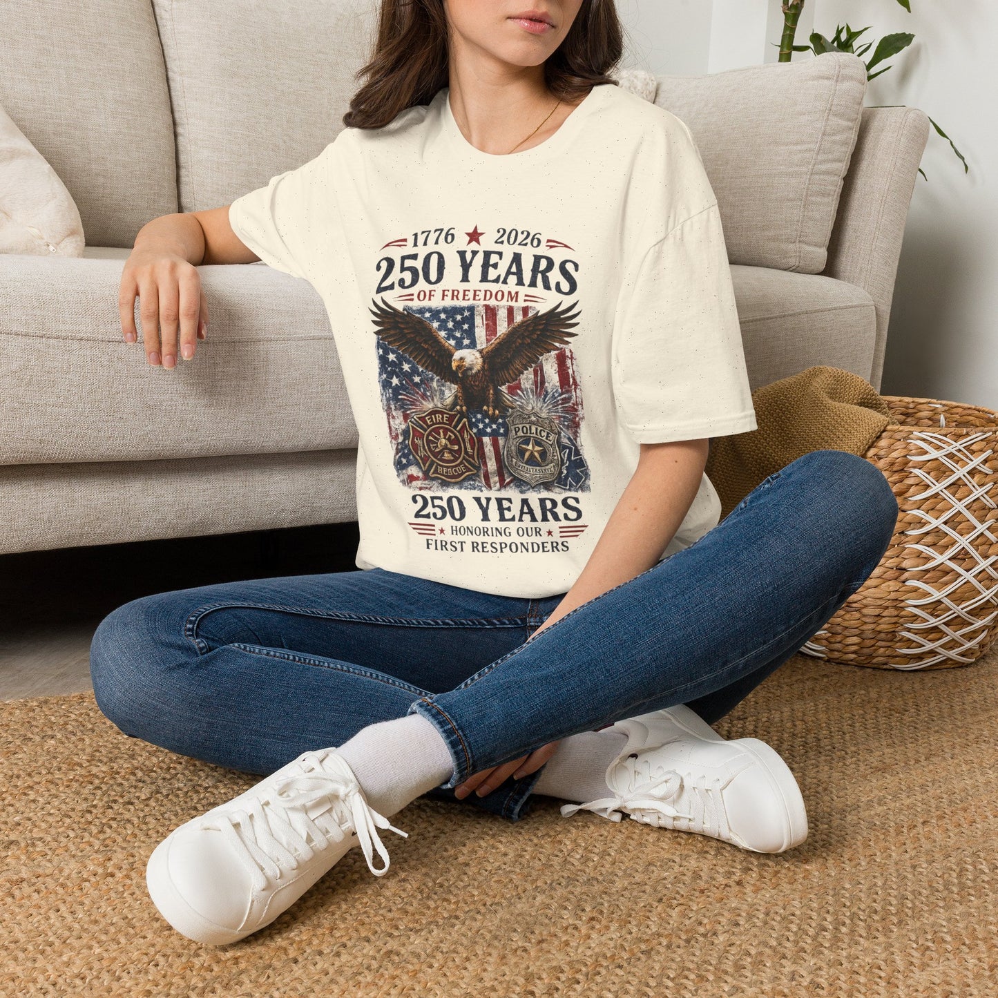 250 Years of Freedom Eagle T-Shirt — 1776–2026 Patriotic Anniversary Tee