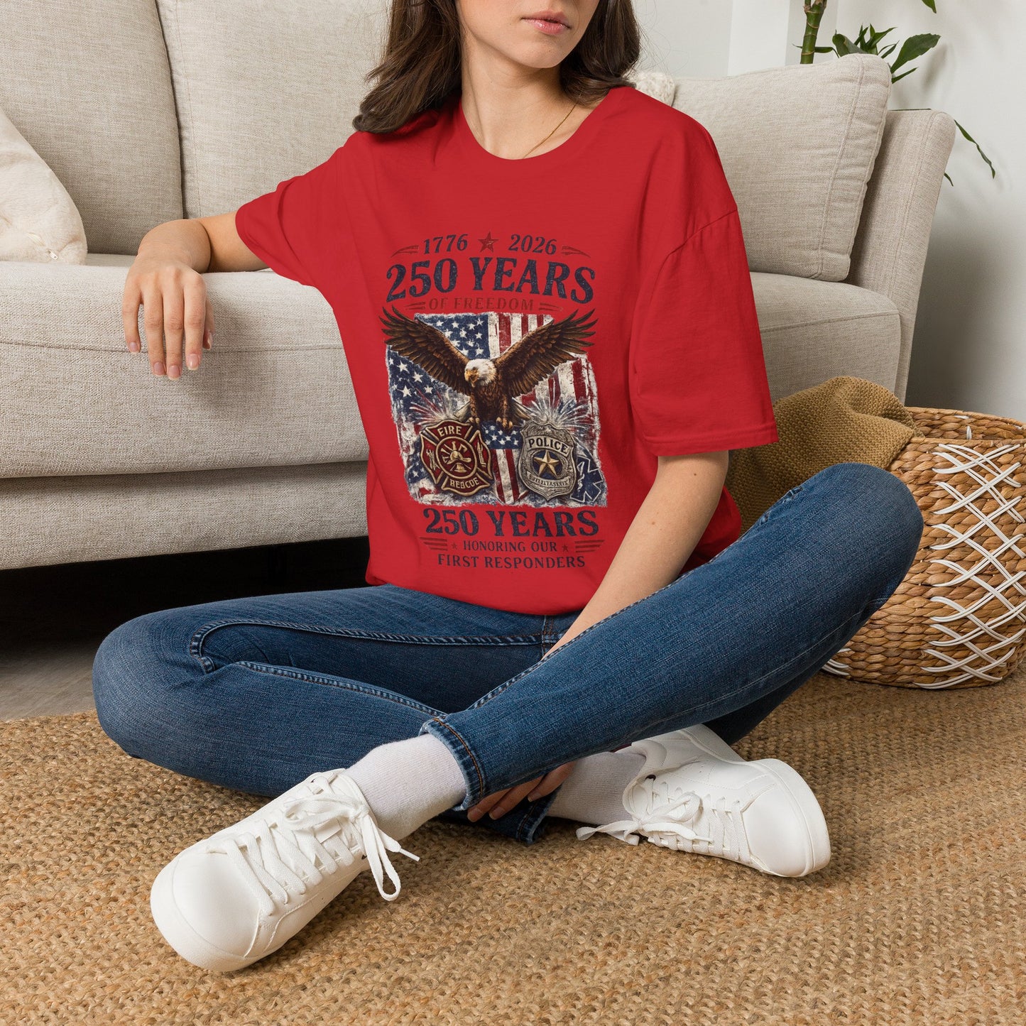 250 Years of Freedom Eagle T-Shirt — 1776–2026 Patriotic Anniversary Tee