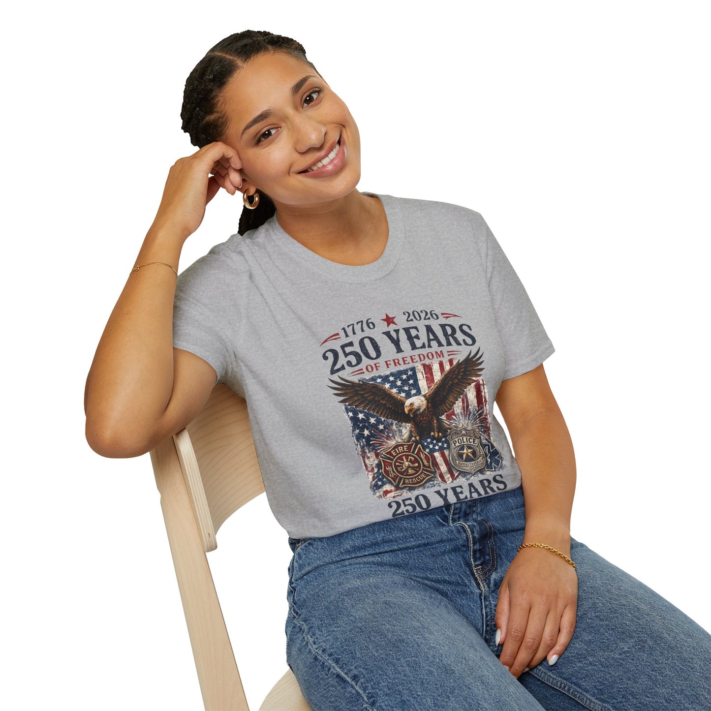 250 Years of Freedom Eagle T-Shirt — 1776–2026 Patriotic Anniversary Tee