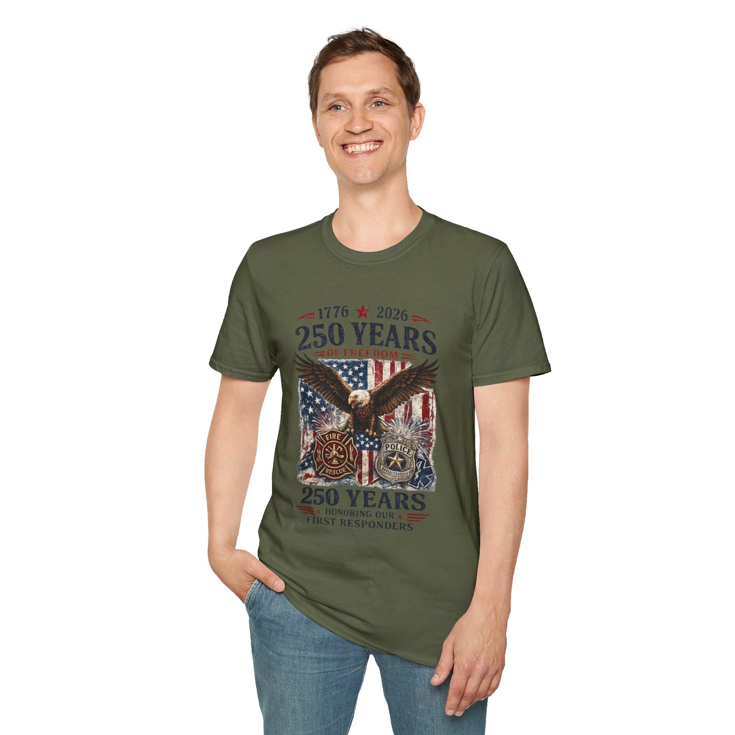 250 Years of Freedom Eagle T-Shirt — 1776–2026 Patriotic Anniversary Tee