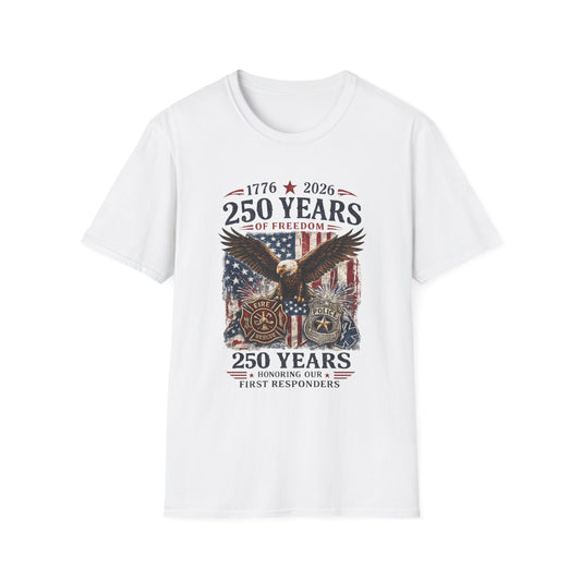 250 Years of Freedom Eagle T-Shirt — 1776–2026 Patriotic Anniversary Tee